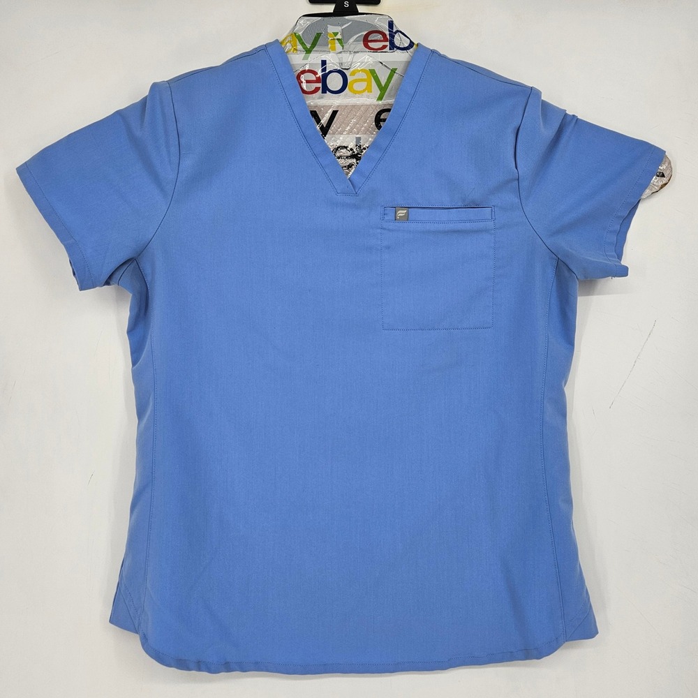 Fabletics Vital Scrub Top Womens Small Short Sleeve Nurses Uniforms Light Blue